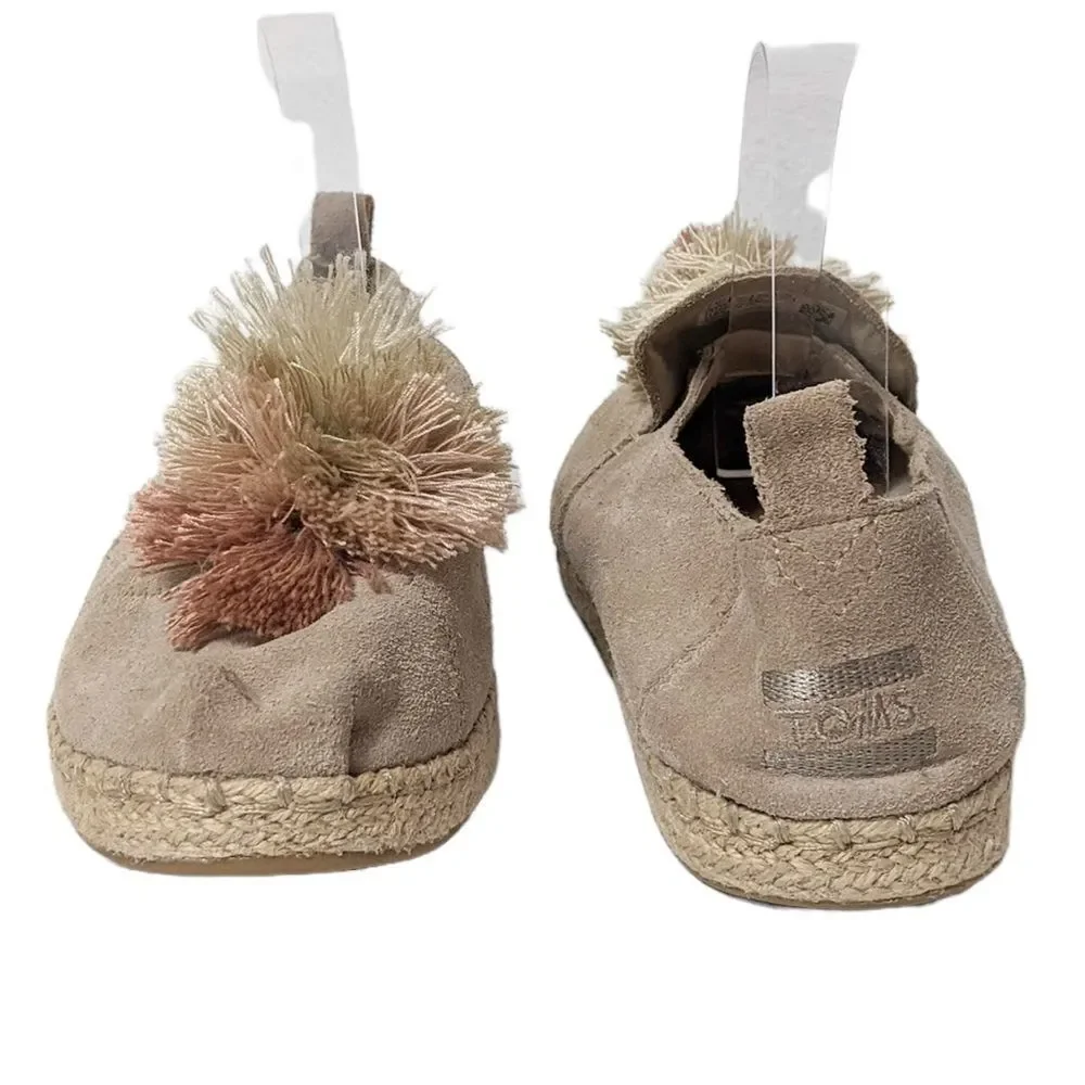TOMS Alpargata Rope Tan Tassel Suede Espradrilles 8